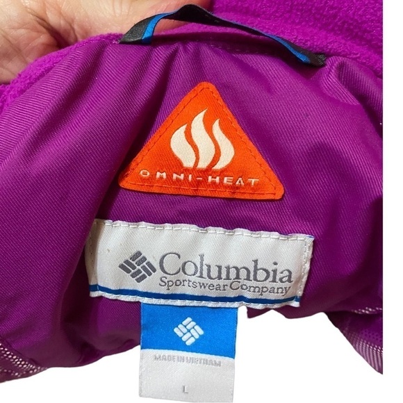 Columbia Omni Tech Heat Waterproof Breathable Purple Hooded Jacket L 14/16 - Picture 11 of 13